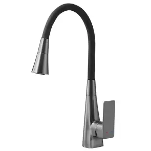 Смеситель для кухни Mixxus Etna 014-T (NUT) Graphite Refl.Black (Цвет графит+силиконовый излив черный) (MI8422) №1