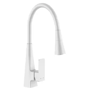 Змішувач для кухні Mixxus Etna 014-T (NUT) White Refl.White (Білий+силіконовий вилив білий) (MI8424) №1