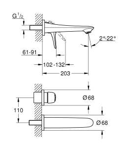Змішувач для раковини прихованого монтажу Grohe Eurostyle (19571LS3) №2