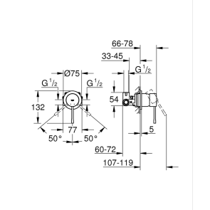 Одноважільний змішувач для душу прихованого монтажу Grohe Essence (29197KF0) №2