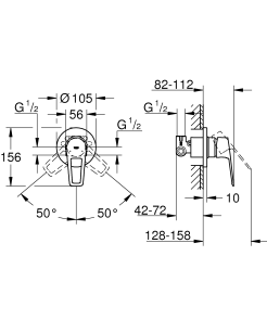 Змішувач прихованого монтажу для 1 споживача Grohe BauLoop New (29042001) №2