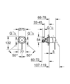 Одноважільний змішувач для душу прихованого монтажу Grohe Essence (29197000) №2