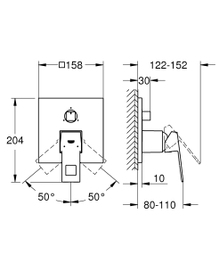 Змішувач прихованого монтажу на 3 споживача Grohe Eurocube (24094000) №2