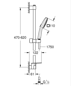 Душевой гарнитур Grohe Tempesta Cube 110, 2 режима (26907003) №4