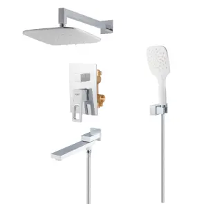 Душевая система встроенная KOER KB-66009-04 3 функции (Цвет хром+белый) (KR5990) №6