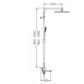 Душевая колонна со смесителем KOER KB-56039-01 3 функции (Цвет хром) (KR5995) №9