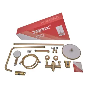 Душова колона зі змішувачем Zerix Rex-009-J Brushed Gold з нерж. сталі (Колір мат. золото) (ZX6125) №2
