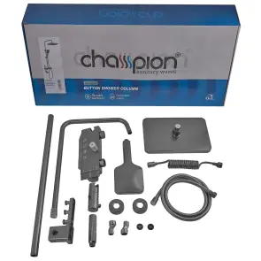 Душова колона Champion PBM-009-J Graphite зі змішувачем з кнопковим перемикачем, 4 режими (CH6501) №4
