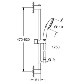 Душевой гарнитур Grohe Tempesta 110 2 режима струи (261622433) №2