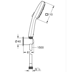Душевой набор Grohe Tempesta Cube 110 3 режима Rain, Jet, Massage (275882433) №4