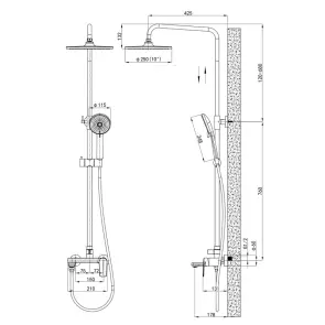 Душова колона зі змішувачем Mixxus Premium Matis 009-J (MI8265) №4