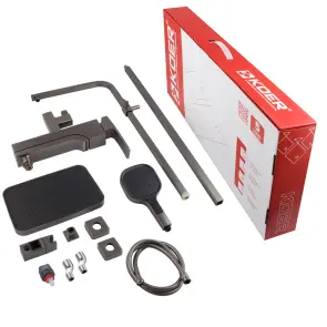 Душевая колонна со смесителем KOER KB-56037-07 3 функции (Цвет графит) (KR6002) №9