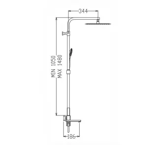 Душова колона зі змішувачем KOER KB-56009-04 3 функціі (Колір хром+білий) (KR5987) №2