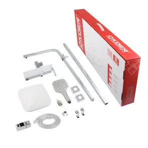 Душова колона зі змішувачем KOER KB-56009-04 3 функціі (Колір хром+білий) (KR5987) №4