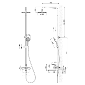 Душова колона зі змішувачем Mixxus Premium MONE 009-J Graphite (MI6783) №5