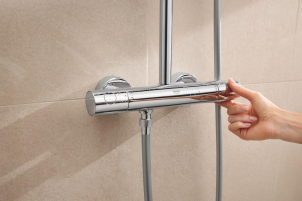 Душевая система с термостатом для настенного монтажа Grohe Tempesta System 250 Cube (26689001) №7