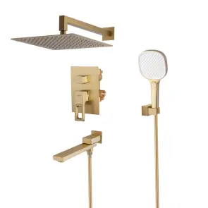 Душевая система встроенная KOER KB-66009-12 3 функции (Цвет матовое золото) (KR5992) №5
