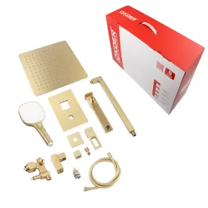 Душевая система встроенная KOER KB-66009-12 3 функции (Цвет матовое золото) (KR5992) №9