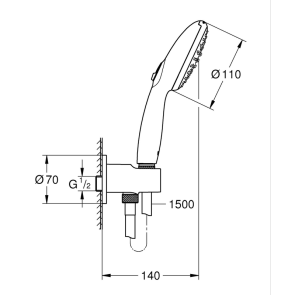 Прихована душова система Grohe Eurosmart New Tempesta 200 (UA25183003) №12