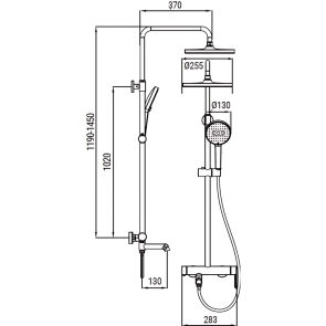 Душова колонна зі змішувачем Koer KB-56029-01 3 функції, колір хром (KR5481) №4