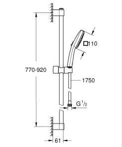 Душовий гарнітур Grohe Tempesta Cube 110, 2 режими (26908003) №7