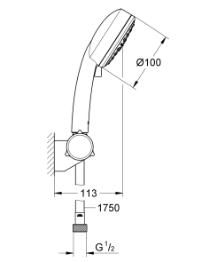 Душовий набір з тримачем, 3 режими струменю Grohe New Tempesta Cosmopolitan (27584002) №3