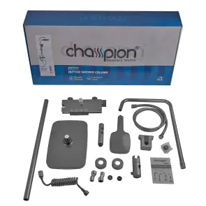 Душевая колонна Champion PBL-009-J Graphite со смесителем с кнопочным переключателем, 4 режима (CH6500) №7