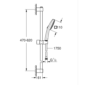 Душевый гарнитур Grohe Tempesta Cube 2 режима 110 (267482433) №2
