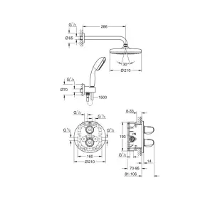 Душова система з системою Tempesta 210 Grohe Grohtherm 1000 (34614001) №2