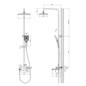 Душова колона зі змішувачем Mixxus Premium Degas 009-J (MI8250) №3