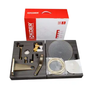 Вбудована душова система Koer KB-66029-12 3 функції (Колір матове золото) (KR5957) №7