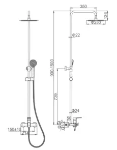 Душевая колонна со смесителем Ibergrif Trento M17006 (LL2015) №2