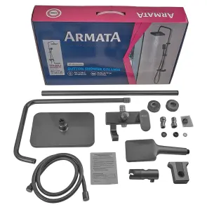 Душова колона зі змішувачем з алюмінію ARMATA BCG-009-J GRAPHITE, 3 режими (CH6561) №2