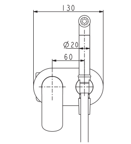 Смеситель для гигиенического душа Koer KB-22028-07 (Цвет графит) (KR6015) №2