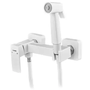 Смеситель для гигиенического душа Plamix Kubus-222 SET White (со шлангом и воронкой) (PM0744) №1