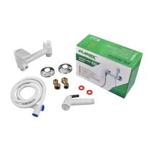 Смеситель для гигиенического душа Plamix Lucas-222 SET White (со шлангом и воронкой) (Цвет белый) (PM6104) №4