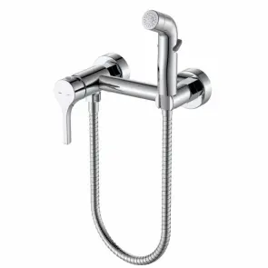Смеситель настенный с гигиеническим душем Zerix Rex-222 Chrome с нерж. стали (Цвет хром) (ZX6121) №1