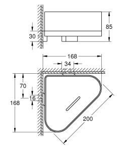 Поличка-корзина кутова Grohe Selection (41038000) №2