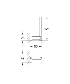 Тримач для запасного рулону туалетного паперу Grohe Essentials Cube New (40623001) №2