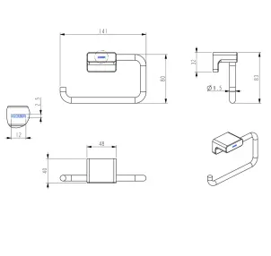 Тримач для туалетного паперу Koer AS-0107-12 колір матове золото (KR6183) №11