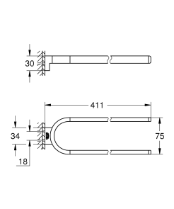 Подвійний тримач для рушників Grohe Selection (41059000) №3
