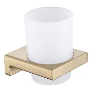 Стакан одинарний настінний Koer AS-0103-12 (скло) колір матове золото (KR6163) №1