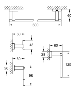 Набір аксесуарів 4 в 1 Grohe Essentials Cube New (40778001) №2