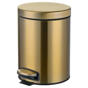 Відро для сміття з плавним закриттям кругле Mixxus Ellipse-TC0205 Brushed Gold 5л (колір матове золото) (MI8400) №1