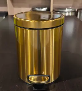Відро для сміття з плавним закриттям кругле Mixxus Ellipse-TC0205 Brushed Gold 5л (колір матове золото) (MI8400) №4