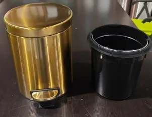 Відро для сміття з плавним закриттям кругле Mixxus Ellipse-TC0205 Brushed Gold 5л (колір матове золото) (MI8400) №10