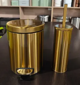 Відро для сміття з плавним закриттям кругле Mixxus Ellipse-TC0205 Brushed Gold 5л (колір матове золото) (MI8400) №21