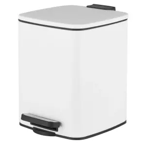 Відро для сміття з плавним закриттям квадратне Zerix Kubix-TC0106 White 6 л (колір білий) (ZX6109) №1