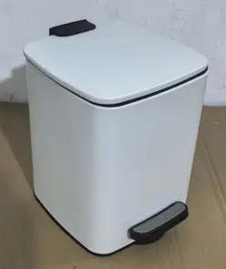 Відро для сміття з плавним закриттям квадратне Zerix Kubix-TC0106 White 6 л (колір білий) (ZX6109) №6