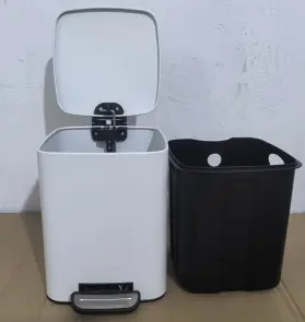 Відро для сміття з плавним закриттям квадратне Zerix Kubix-TC0106 White 6 л (колір білий) (ZX6109) №9